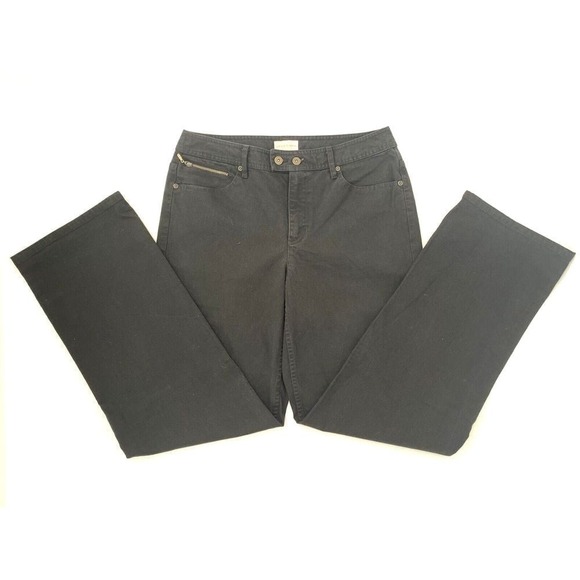 Liz Claiborne Denim - Liz Claiborne Black Stretch Straigh Leg Wide Leg Women's Jeans Size W30 L30‎